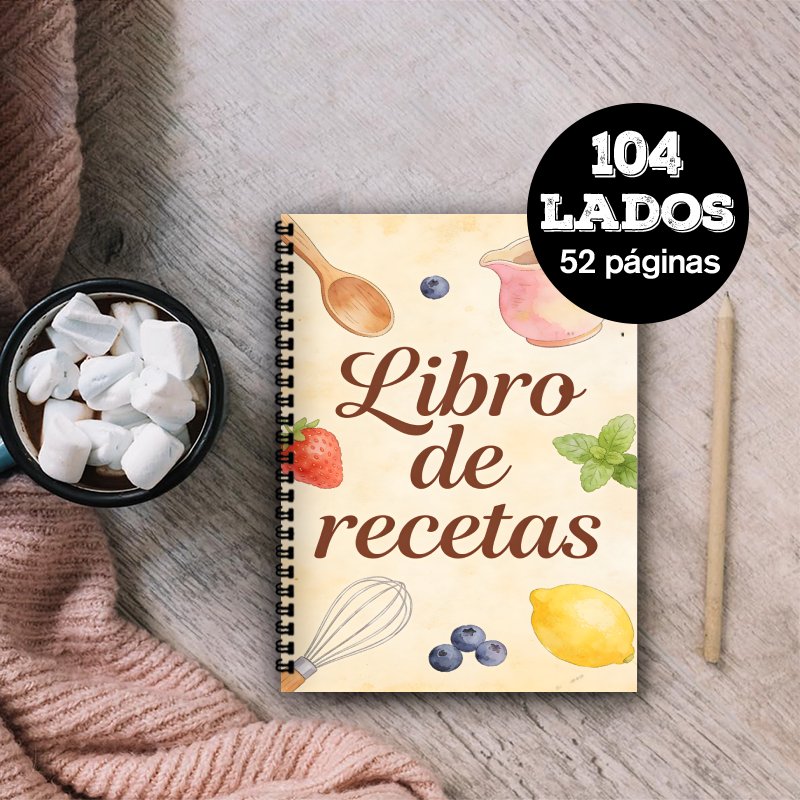 Meal Prep Recipes Healthy - A5 Paper Spanish Recipe Book, Daily
