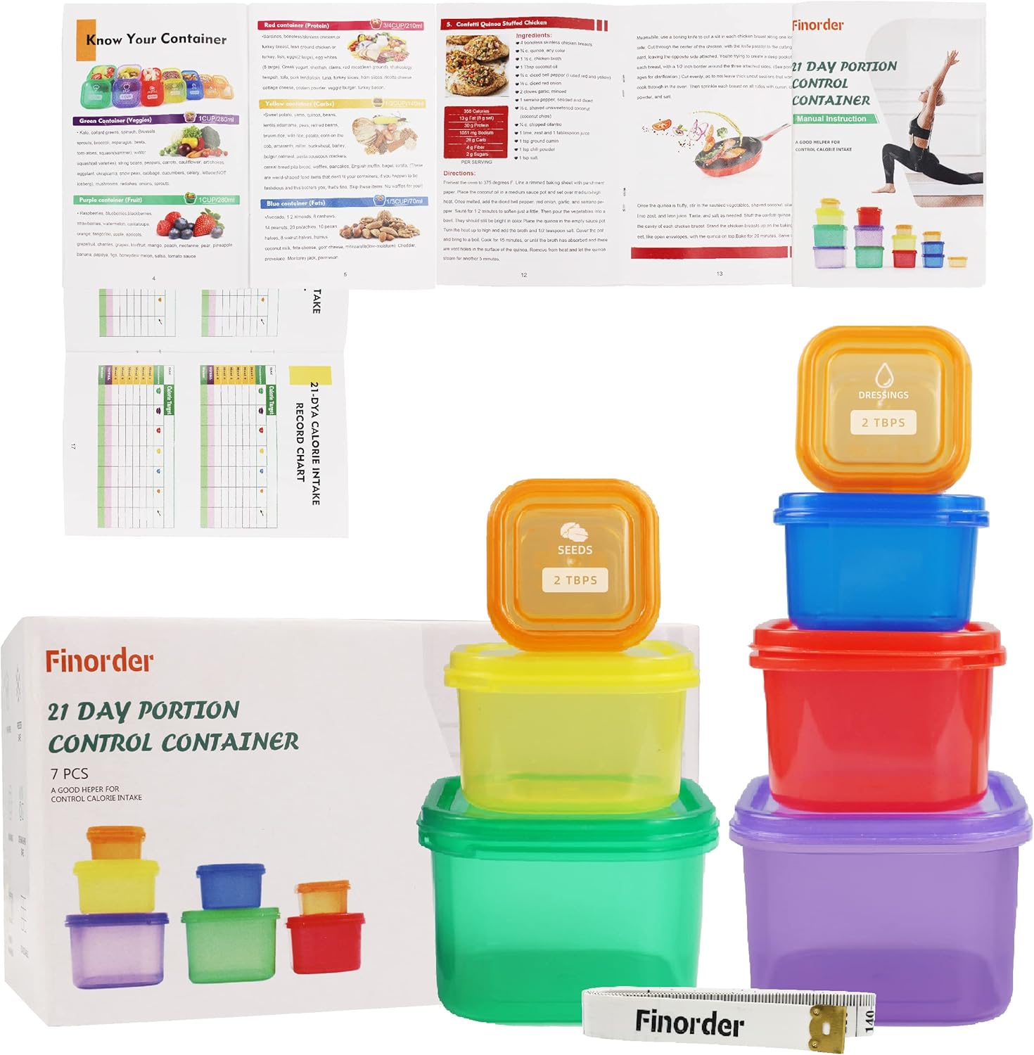 Meal Prep For A Day - 7pcs 21 Day Portion Control Container