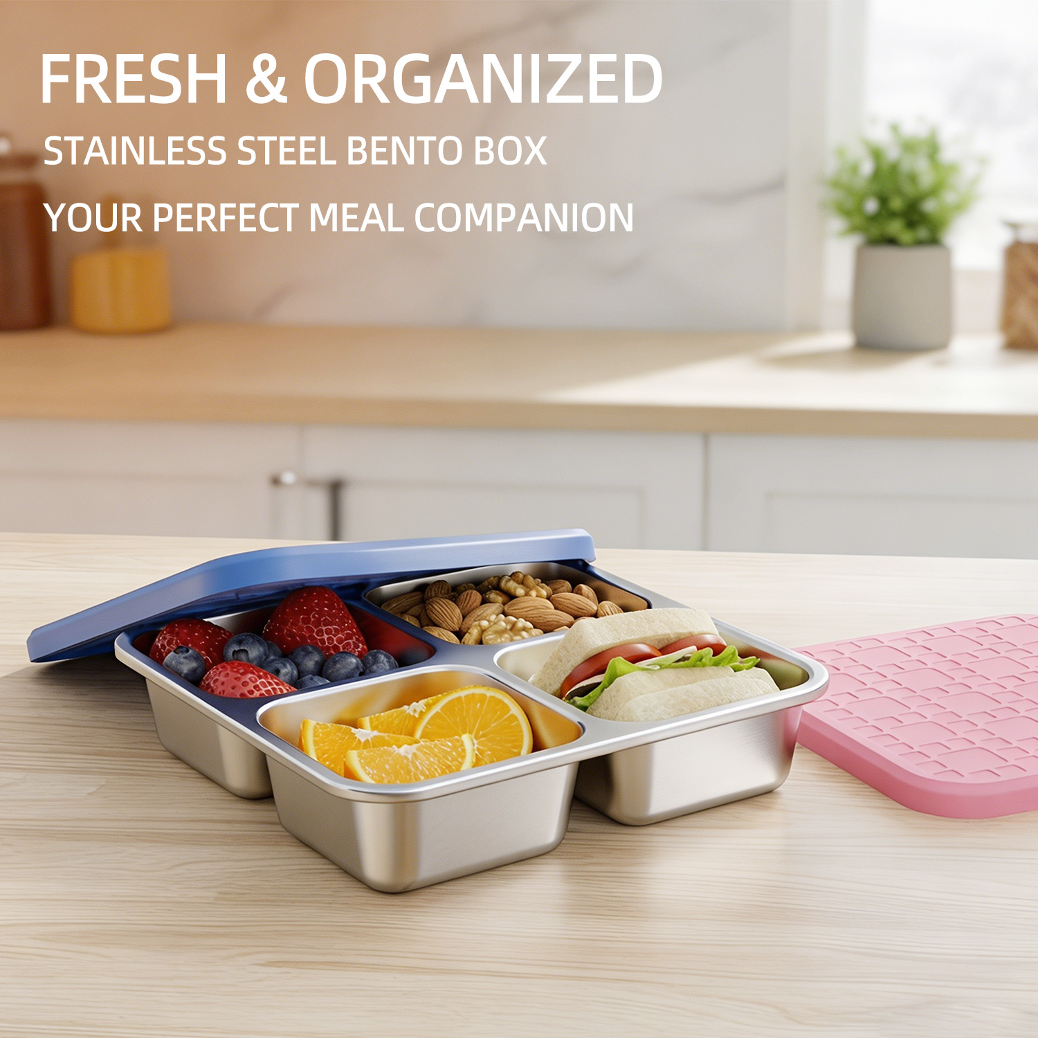 Meal Prep Lunch - 304 Stainless Steel Divided Lunch Container