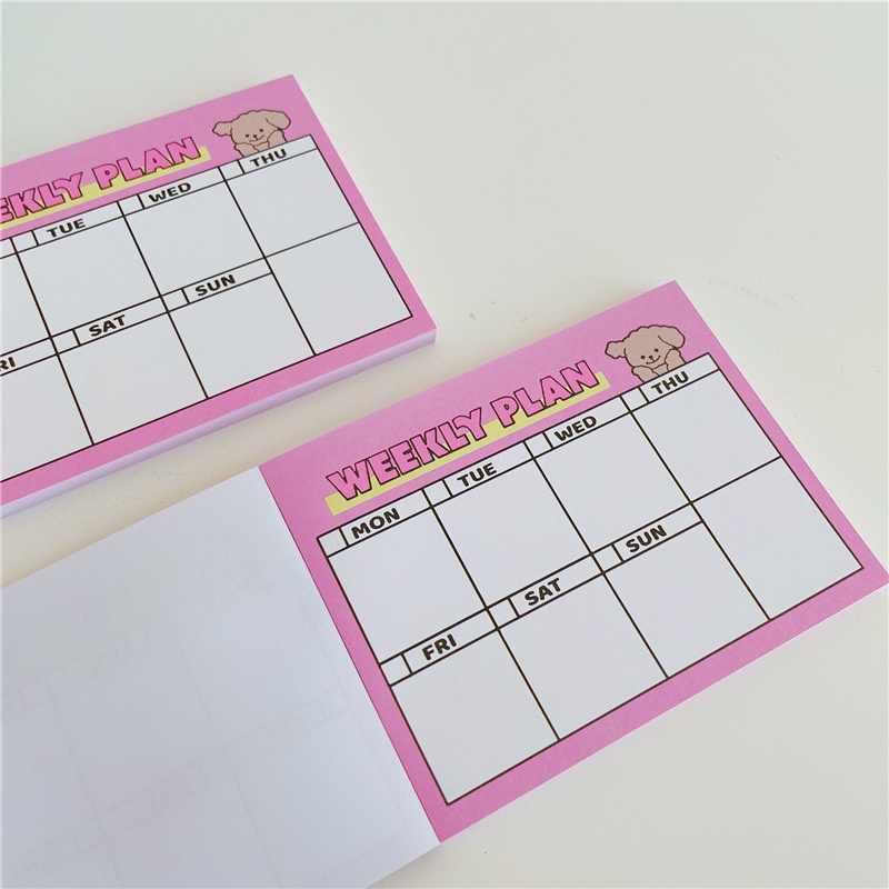 Cartoon Cute Puppy Pink Weekly - Meal Plan Notepad recension och pris