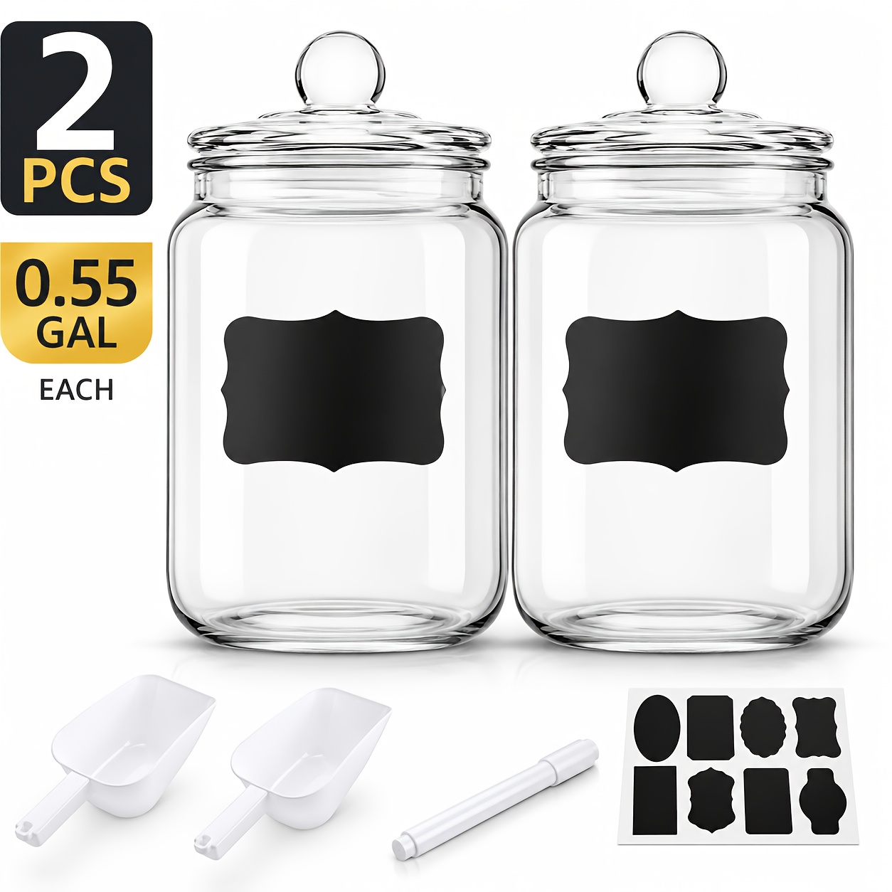2pcs Glass Pantry Jar with Cla - Glass Container Set recension och pris