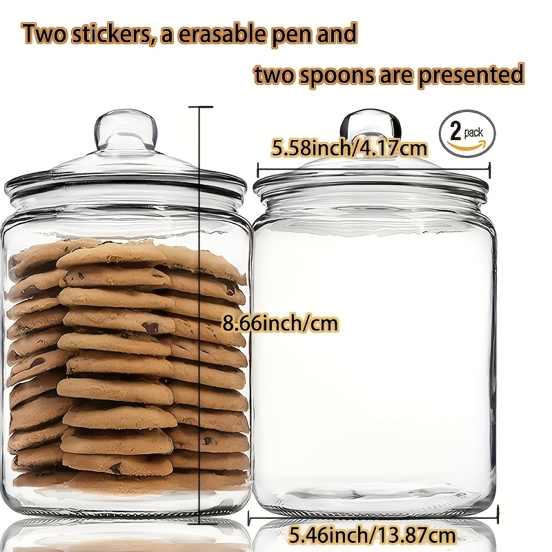 2pcs Glass Pantry Jar with Cla - Glass Container Set recension och pris