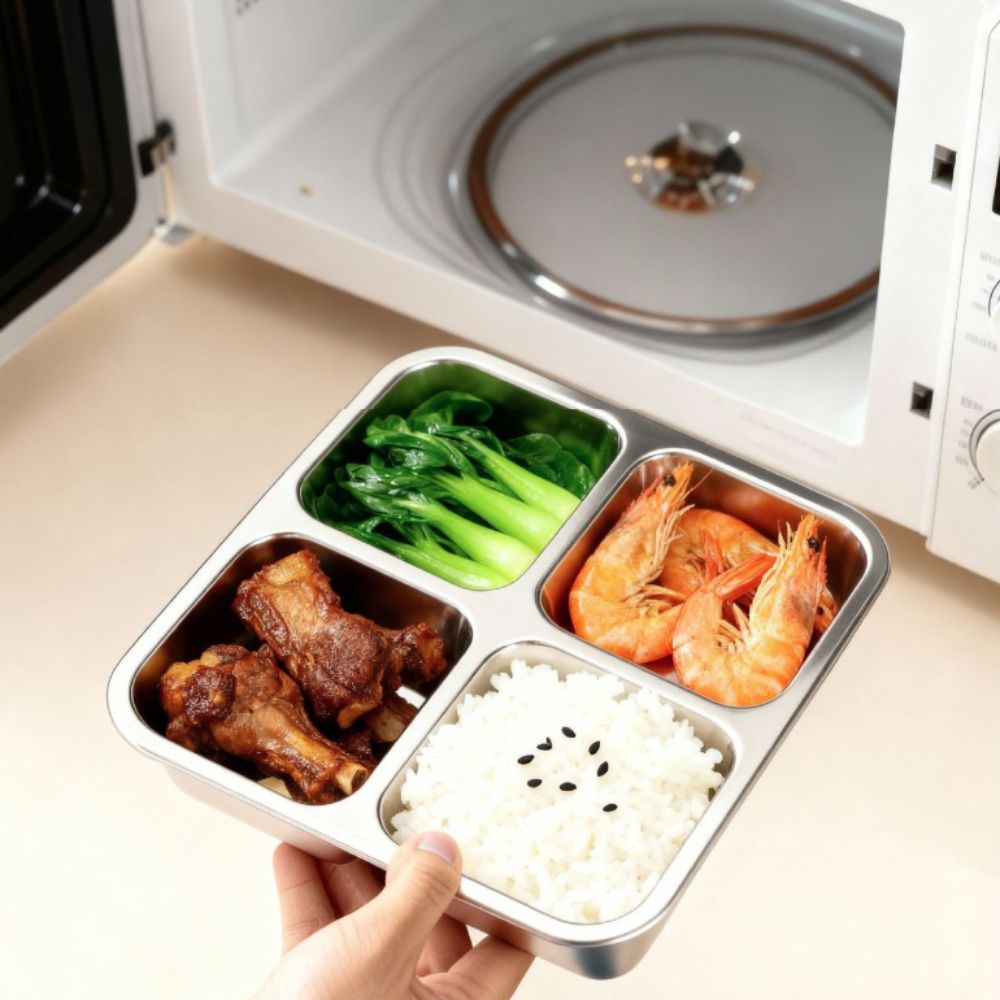 Easy To Clean Square 4 Grid Lu - Meal Prep Lunch recension och pris
