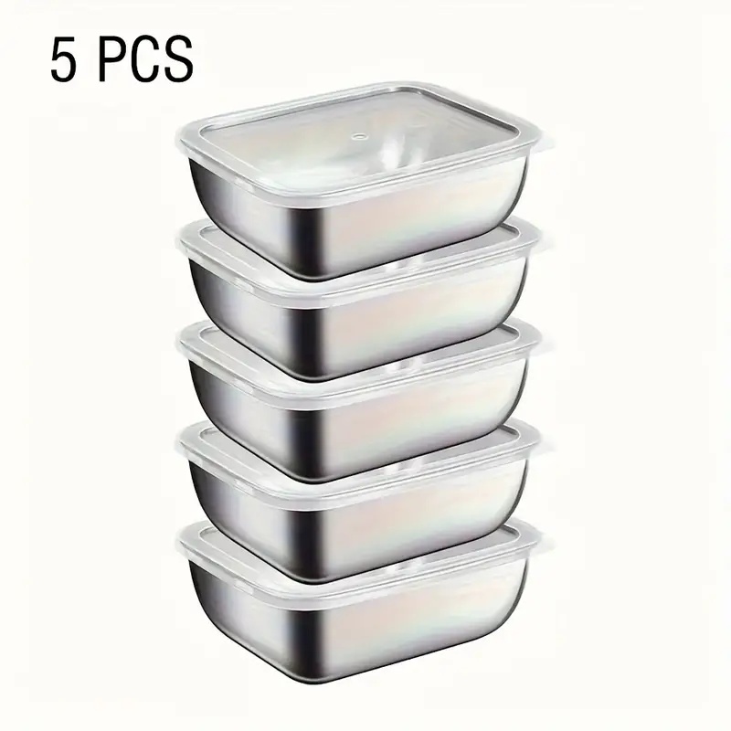 5-Piece Stainless Steel Food S - Meal Prep Lunch recension och pris