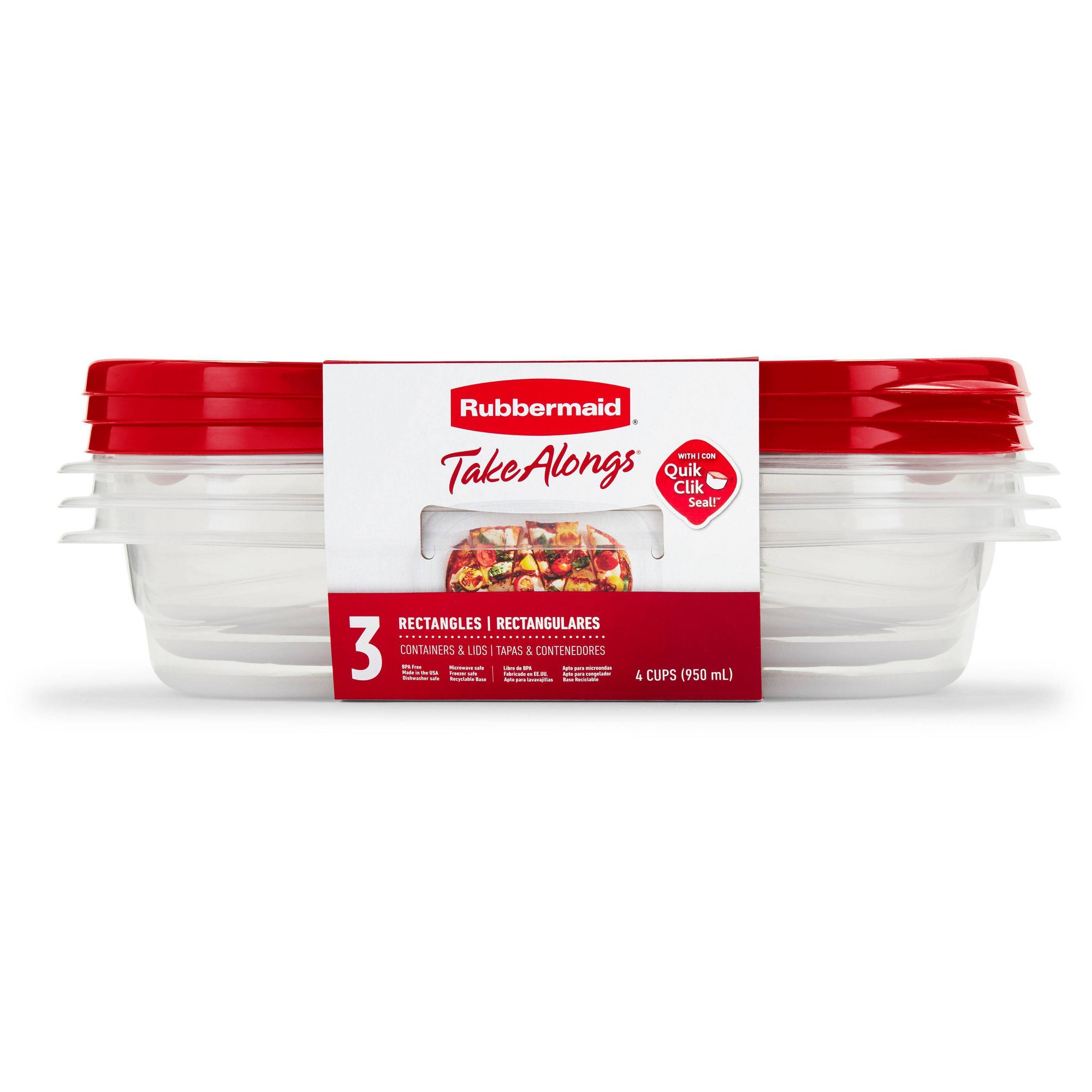 3pcs Red Rectangle Food Storag - Meal Prep Lunch recension och pris