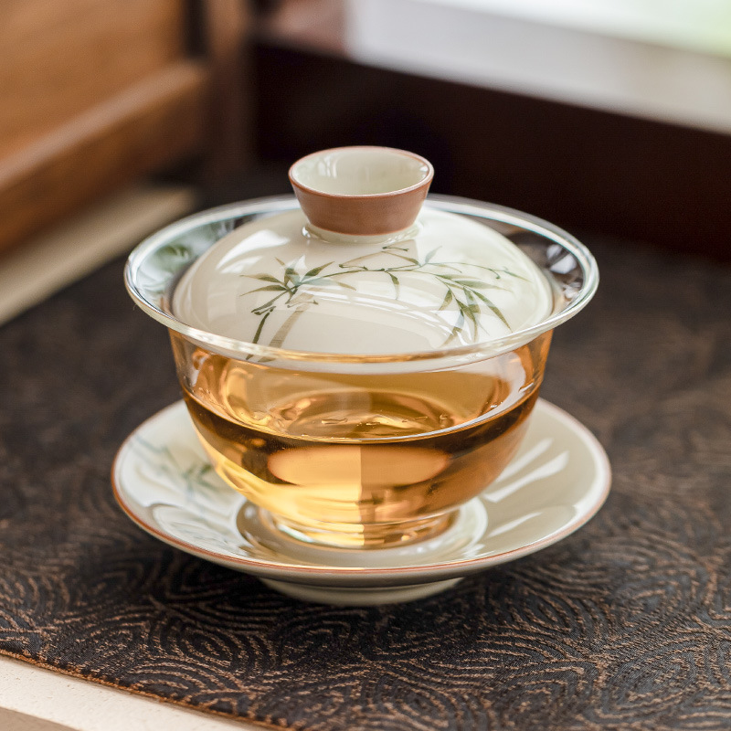 Hand Painted Bamboo Gaiwan For - Glass Container Set recension och pris