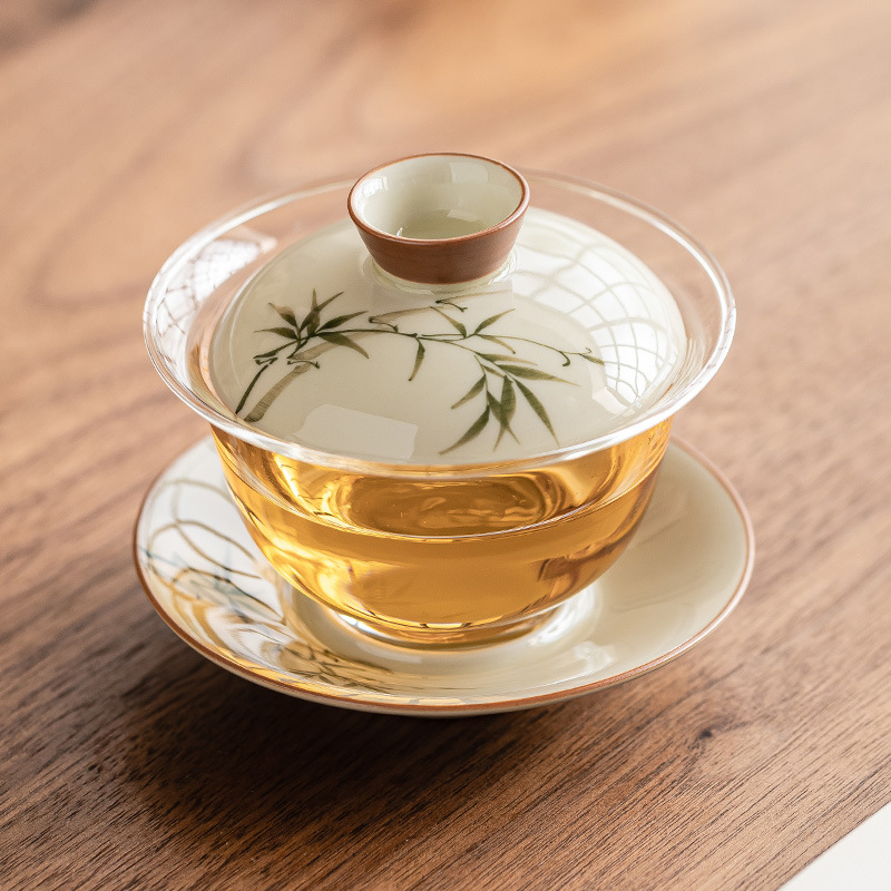 Hand Painted Bamboo Gaiwan For - Glass Container Set recension och pris