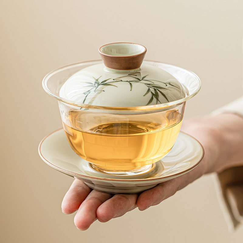 Hand Painted Bamboo Gaiwan For - Glass Container Set recension och pris