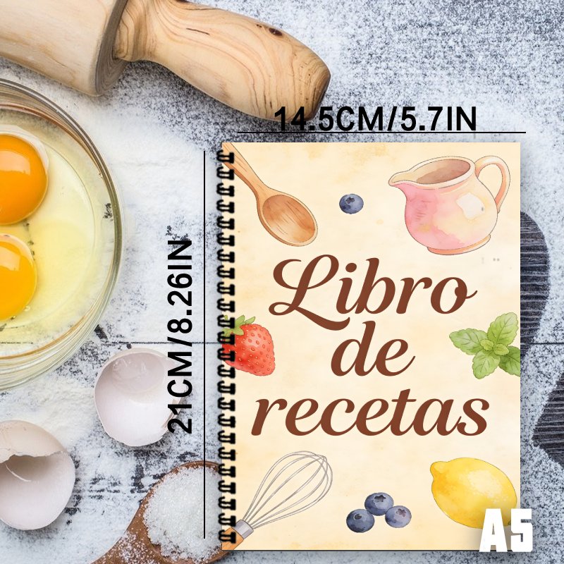 A5 Paper Spanish Recipe Book,  - Meal Prep Recipes Healthy recension och pris
