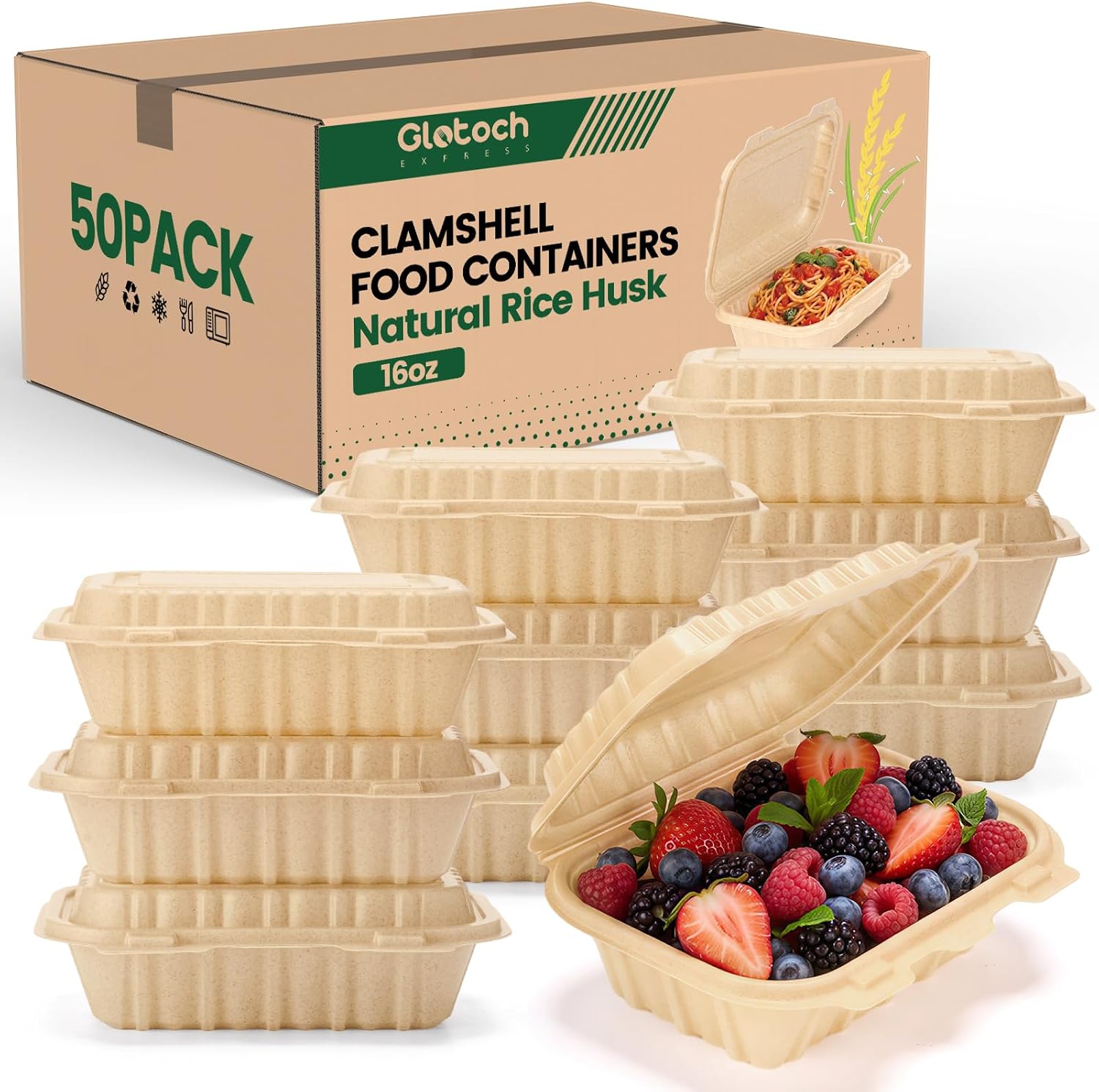 50 Pack 16oz Clamshell Take Ou - Meal Prep Dinners recension och pris