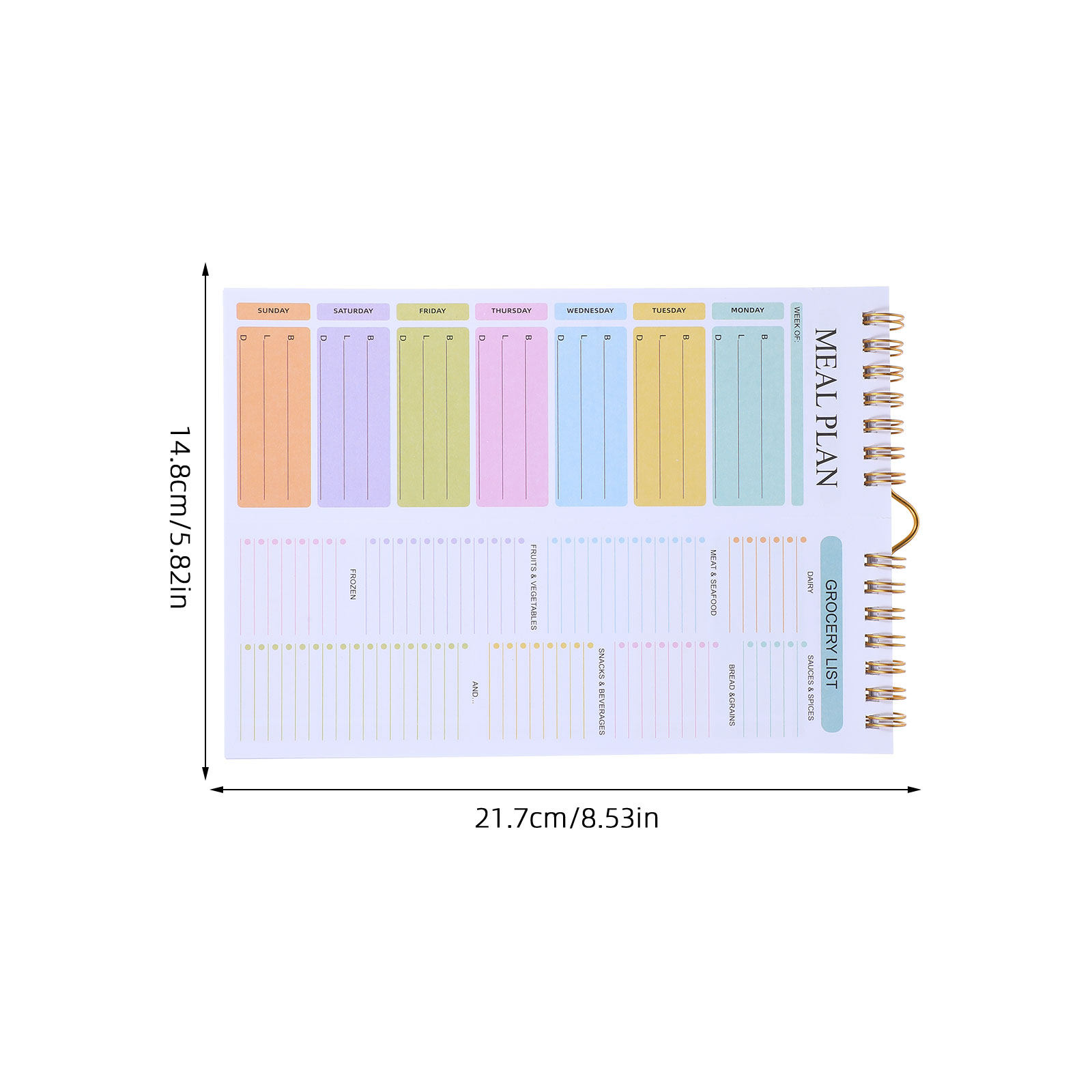 A5 Pastel Spiral Undated Weekl - Meal Plan Notepad recension och pris