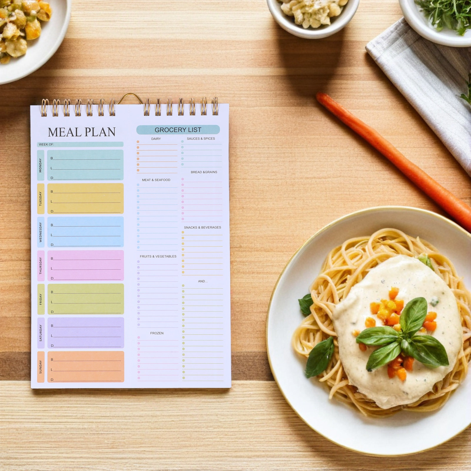 A5 Pastel Spiral Undated Weekl - Meal Plan Notepad recension och pris