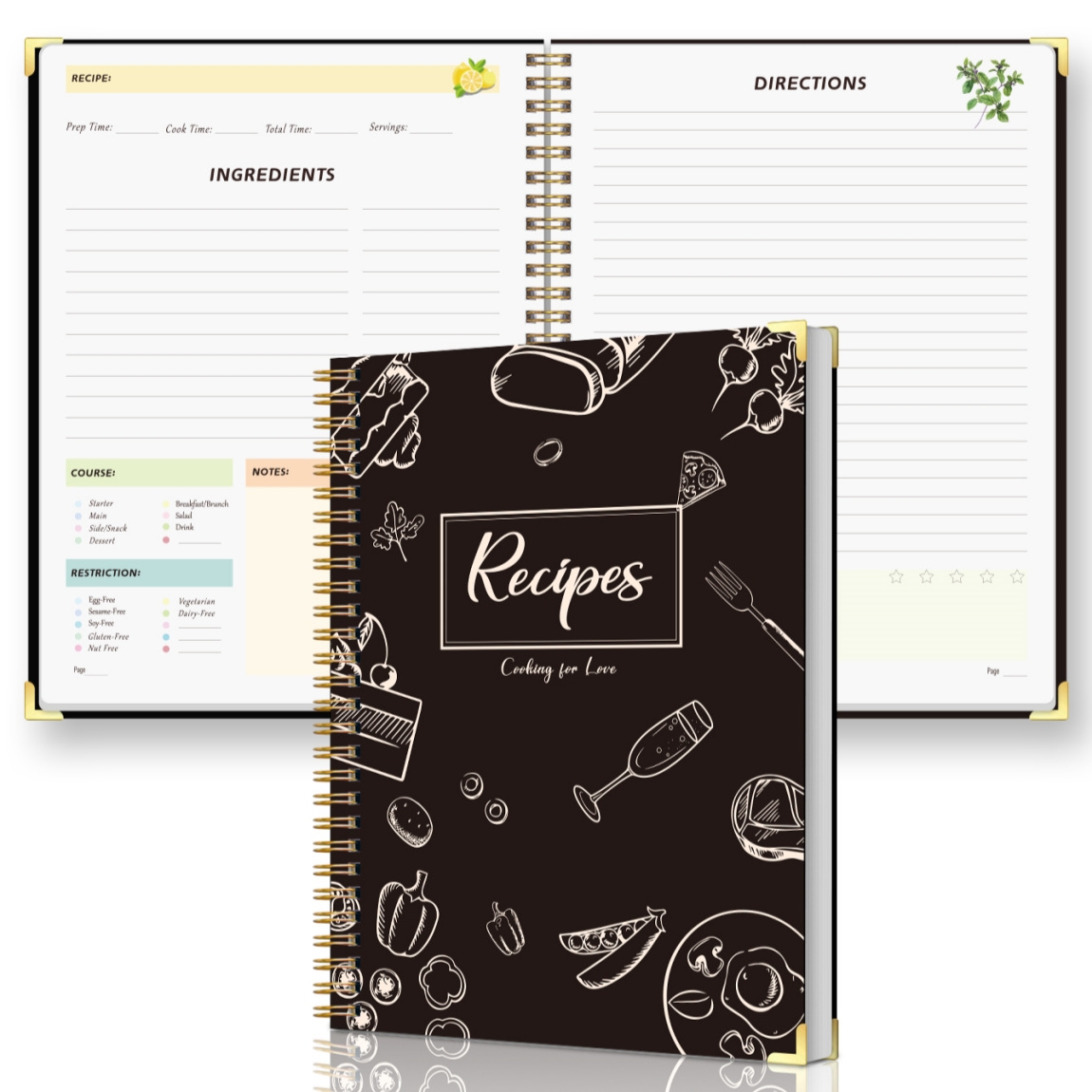 Recipe Journal Notebook with S - Meal Plan Notepad recension och pris