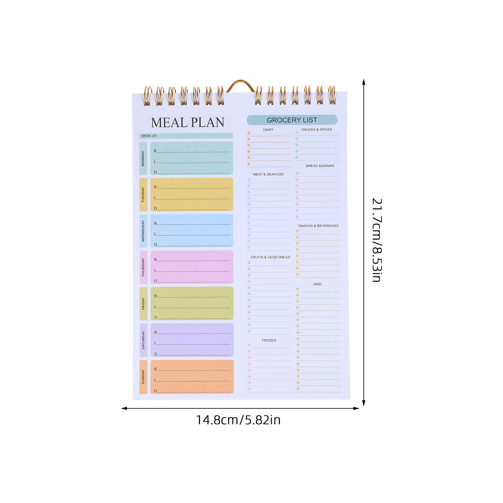 A5 Pastel Spiral Weekly Meal P - Meal Plan Notepad recension och pris