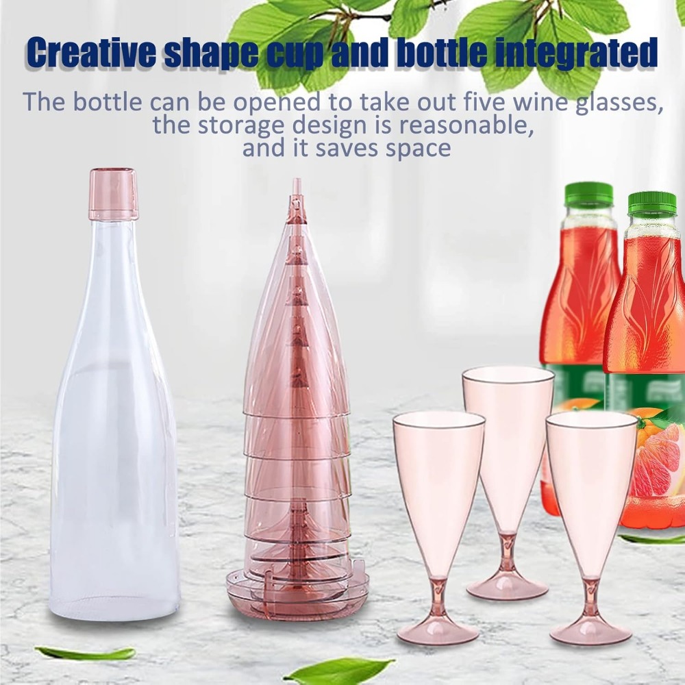 New Plastic Foldable Champagne - Glass Container Set recension och pris