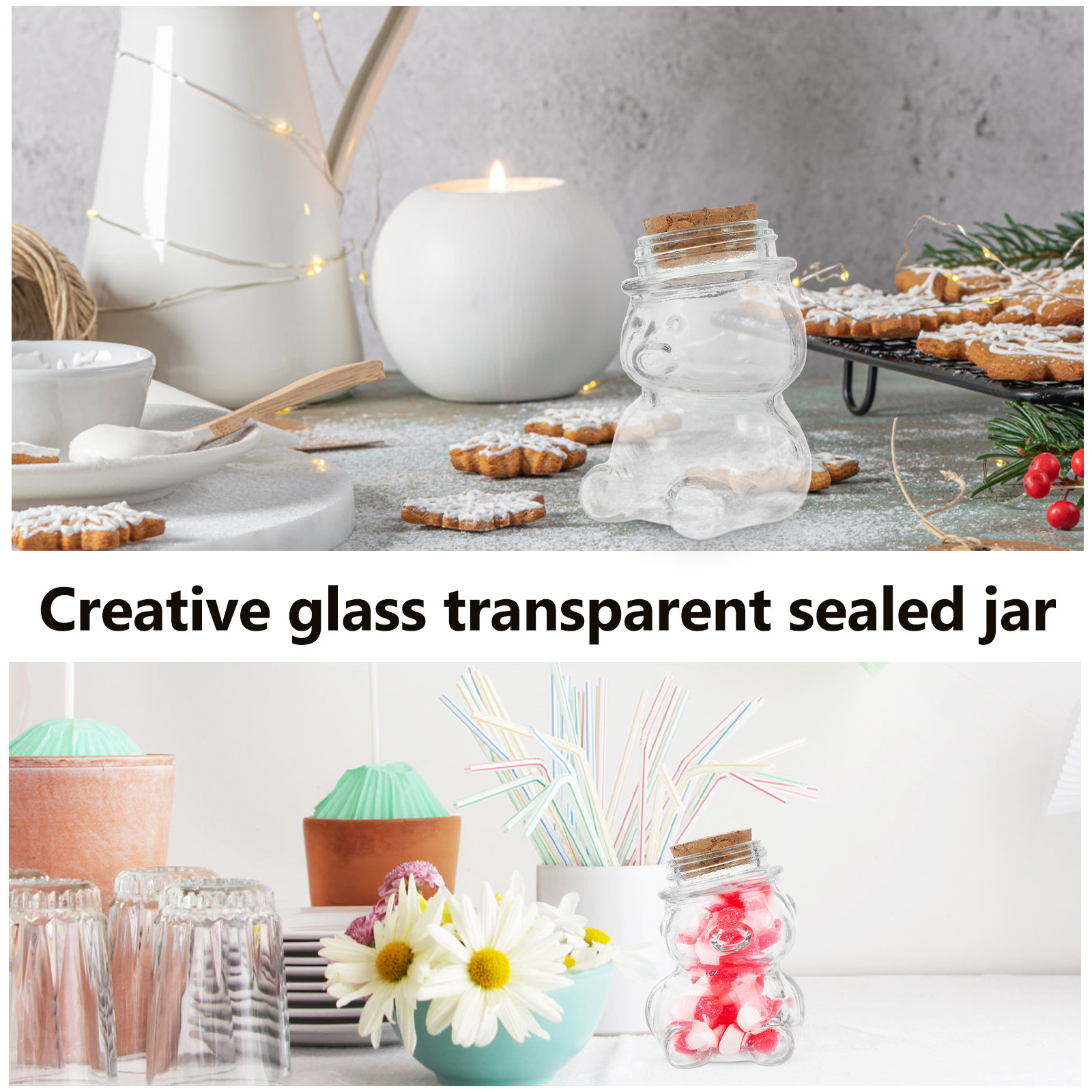 4Pcs Glass Candy Jar Set Trans - Glass Container Set recension och pris
