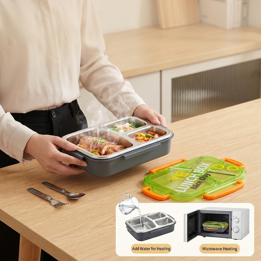 Microwavable 304 Stainless Ste - Meal Prep Lunch recension och pris