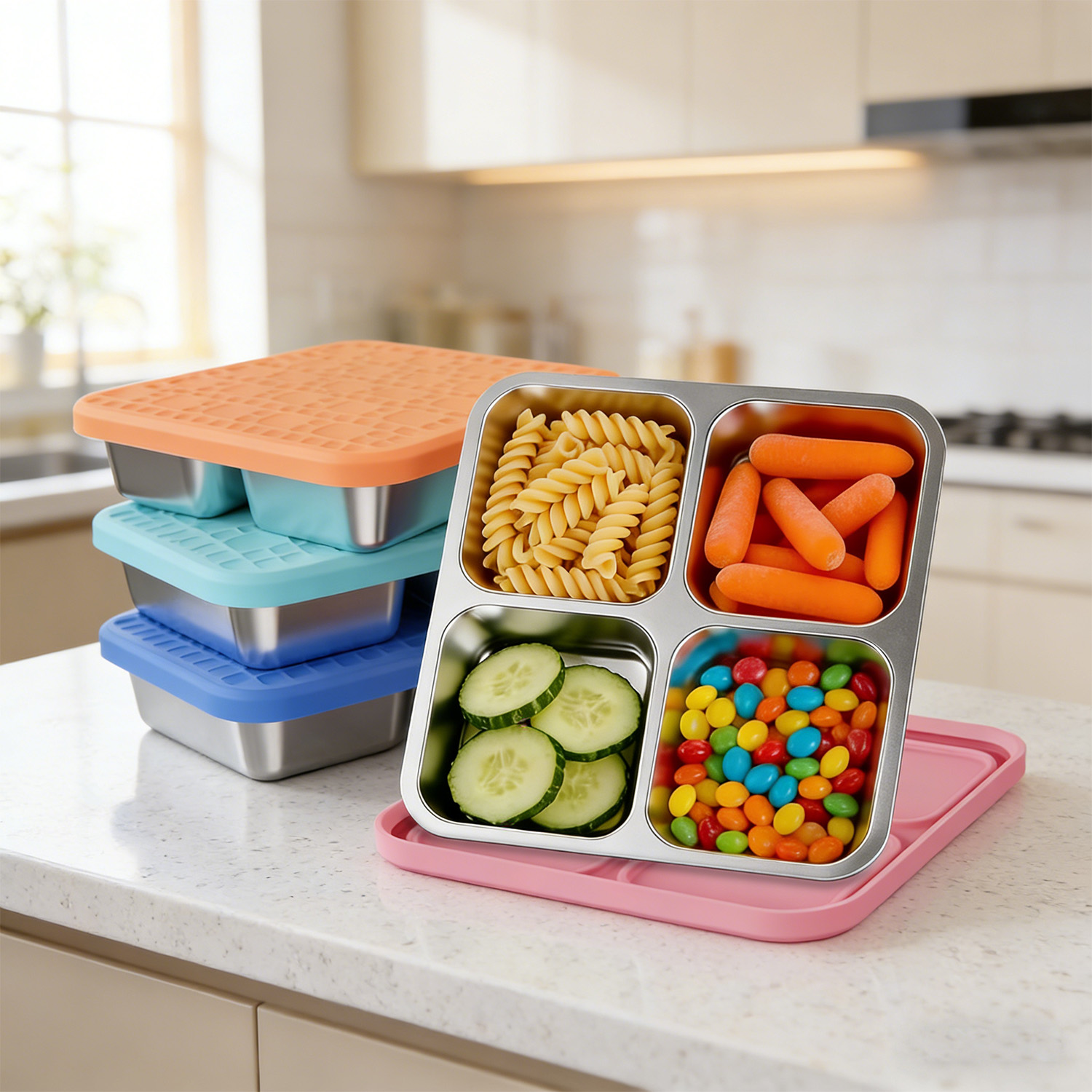 304 Stainless Steel Divided Lu - Meal Prep Lunch recension och pris