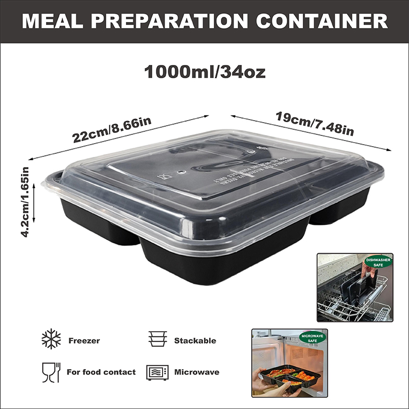3-Compartment 34 Oz/1000 Ml, 1 - Meal Prep Dinners recension och pris